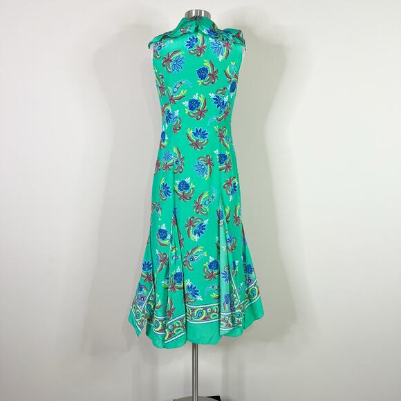 Ralph Lauren | Collection Ashita Silk Purple Label Floral Ruffle Midi Dress 4 - Picture 7 of 12